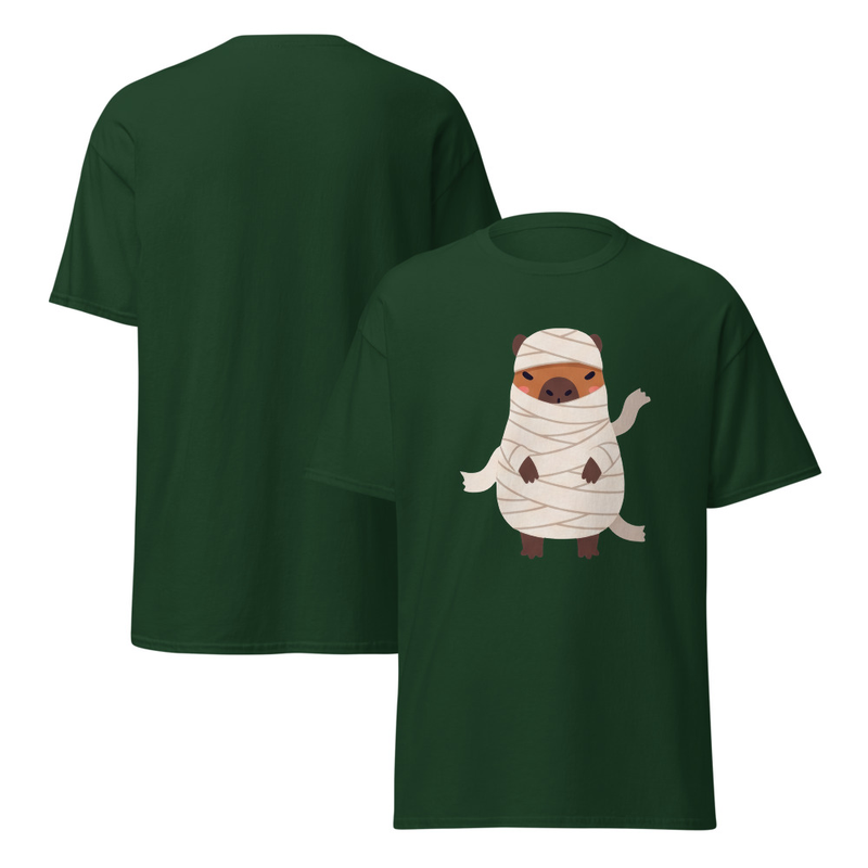 Halloween Mummy Capybara Adult Unisex Tee