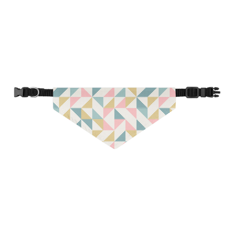 Geometric Colorful Triangles Pattern Pet Bandana Collar