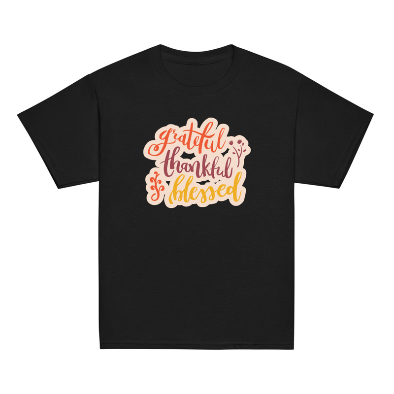 Thanksgiving Grateful Thankful Blessed Youth Tee