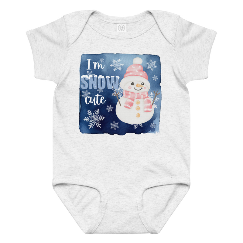 Christmas I'm Snow Cute Snowman Baby Bodysuit