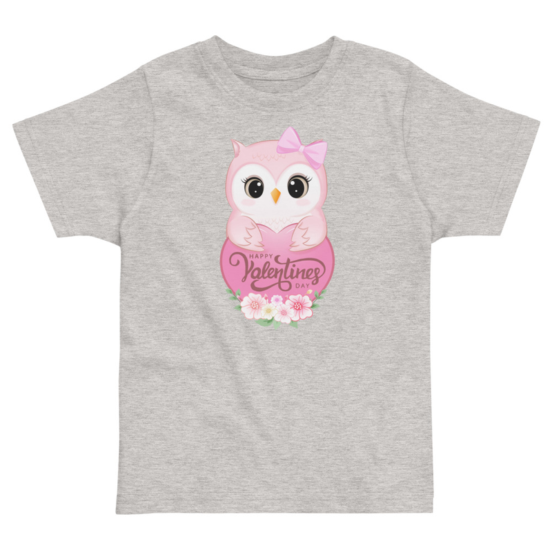 Valentine's Owl with Heart Toddler Tee