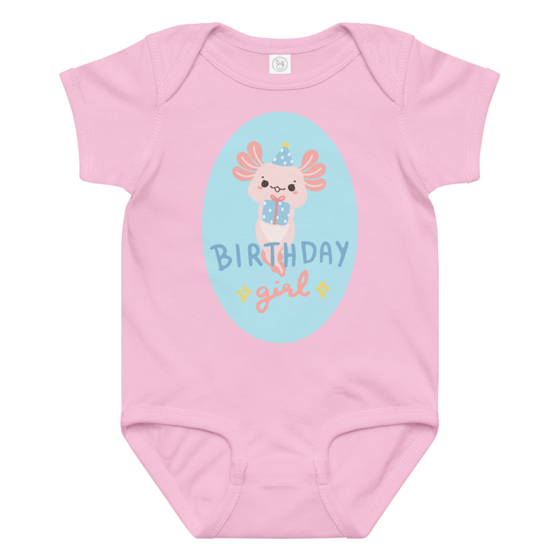 Birthday Girl Axalotl Baby Bodysuit
