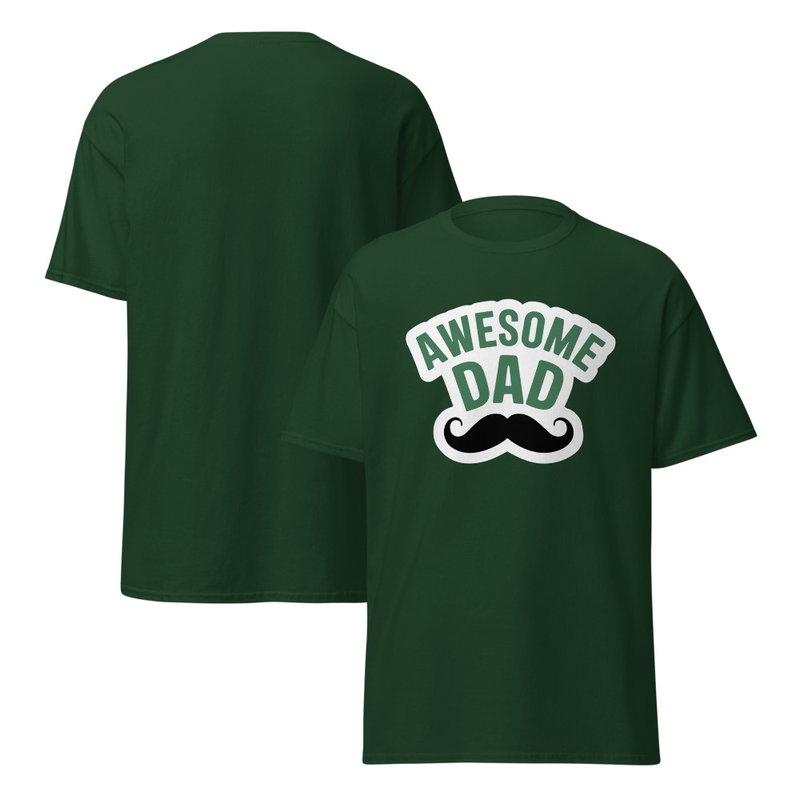 Awesome Dad Mustache Adult Unisex Tee