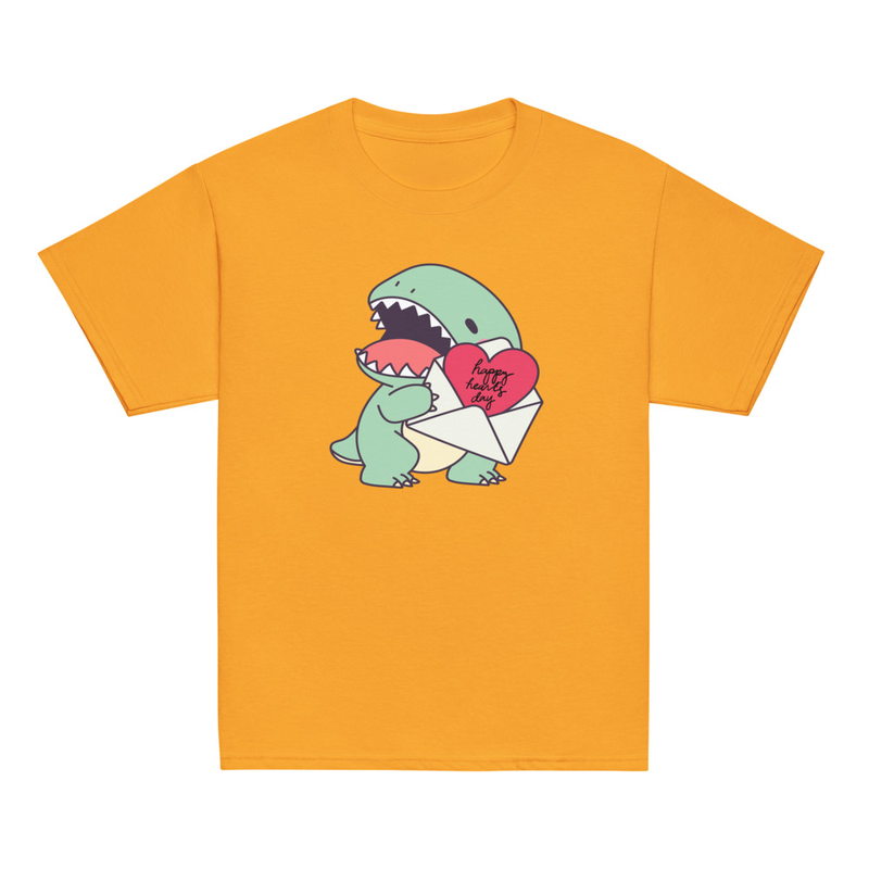 Valentine's Dino Happy Hearts Day Youth Tee