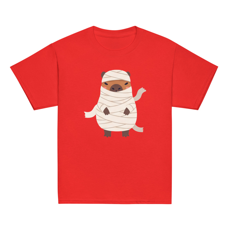 Halloween Mummy Capybara Youth Tee