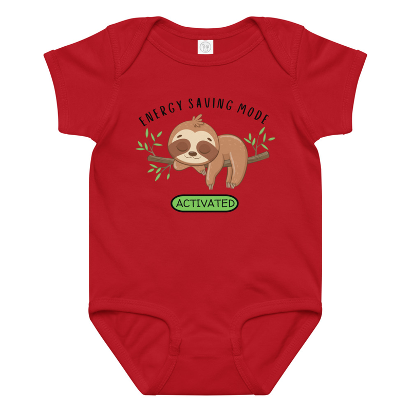 Energy Saving Mode Sloth Baby Bodysuit