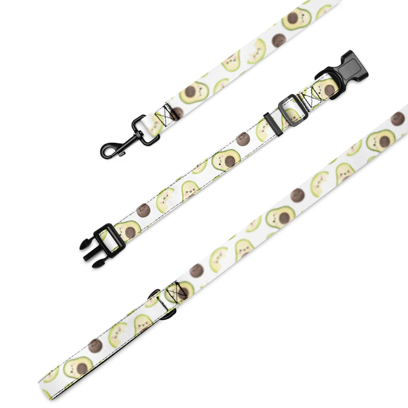 Avacado Print Pet Collar and Leash