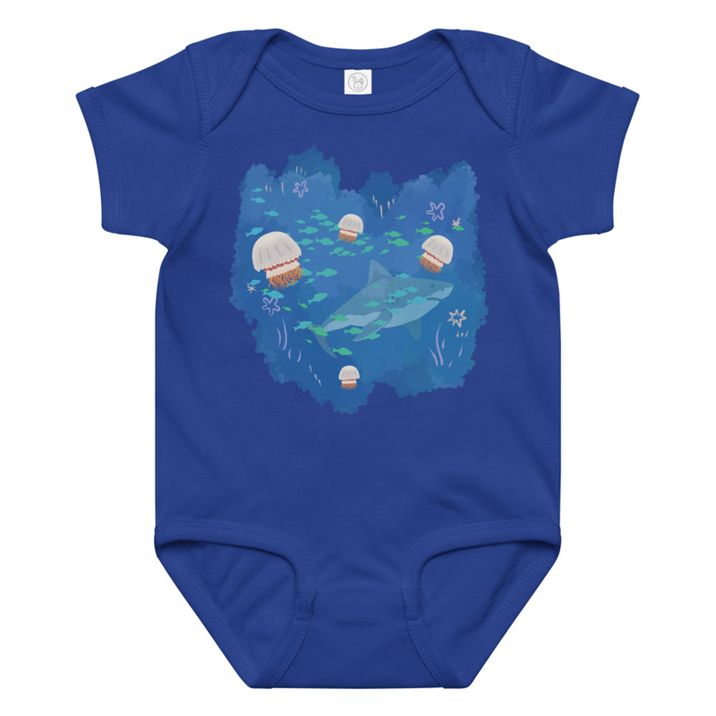Kid Designs Ocean by Callum Baby Bodysuit