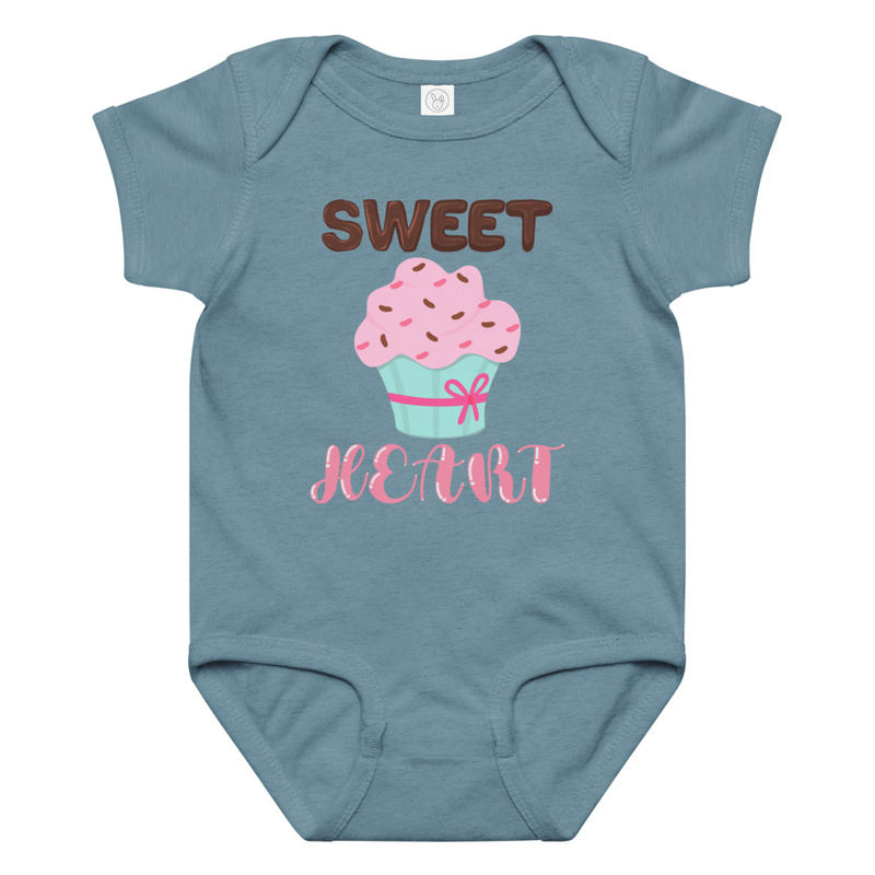 Valentine's Sweet Heart Cupcake Baby Bodysuit