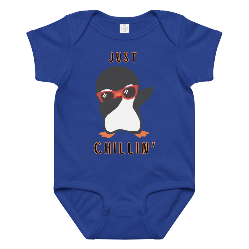 Christmas Penguin Just Chillin' Baby Bodysuit