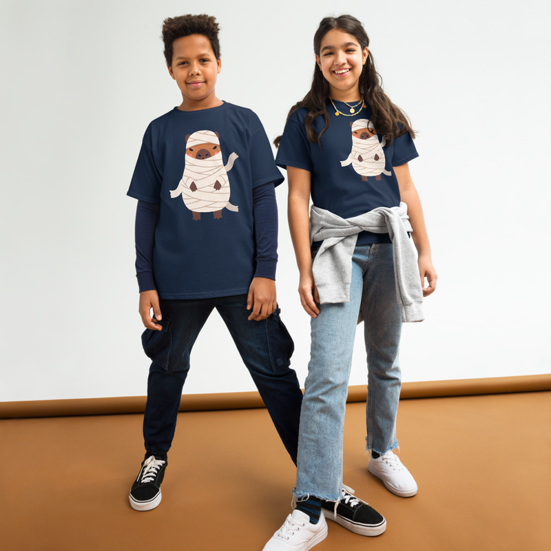 Halloween Mummy Capybara Youth Tee