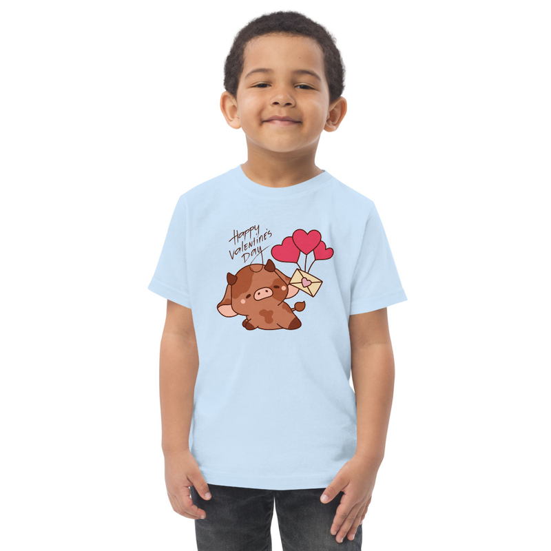 Valentine's Cow with Love Letter Toddler Tee