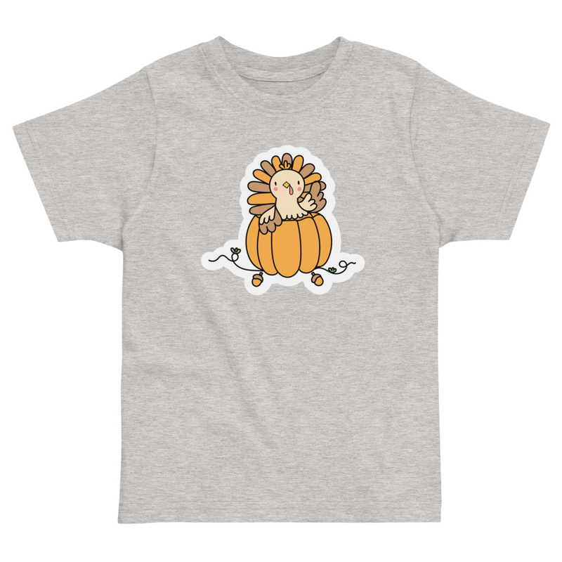 Thanksgiving Turkey in a Pumpkin Toddler Tee