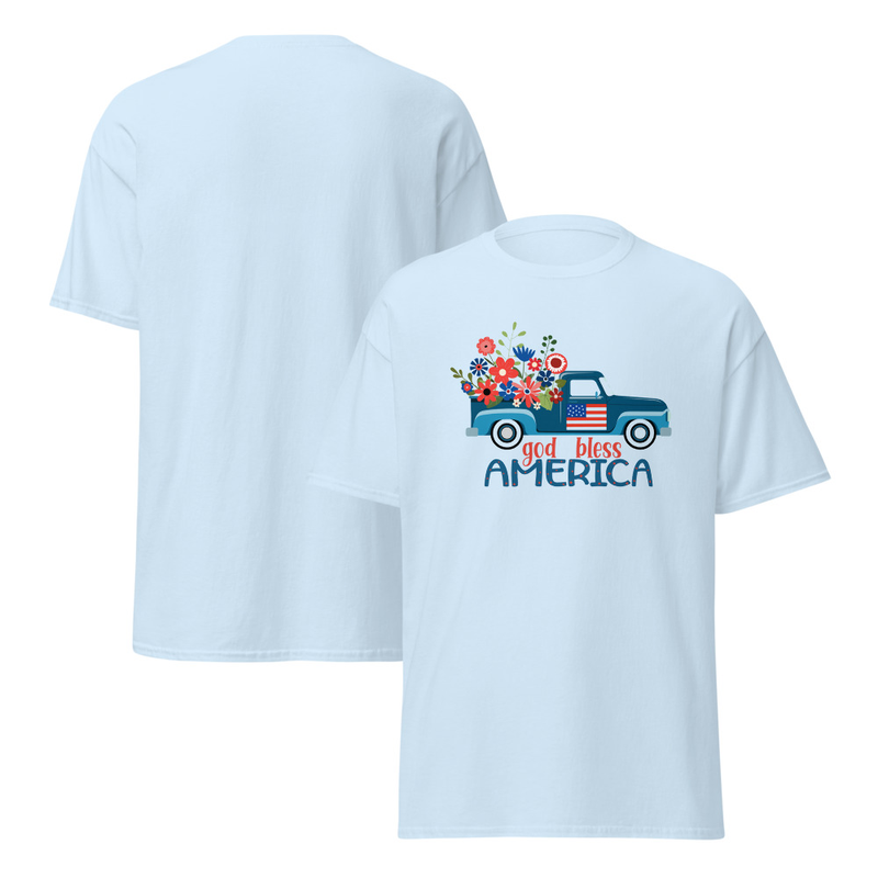 Independence God Bless America Truck Adult Unisex Tee