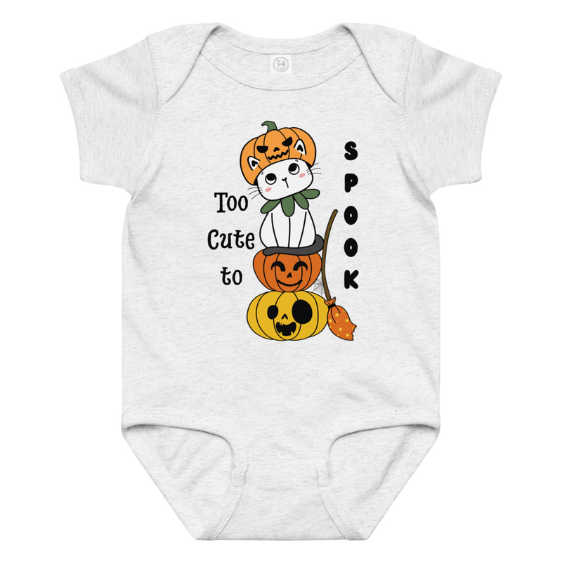 Halloween Too Cute to Spook Cat with Pumpkins Baby Bodysuit
