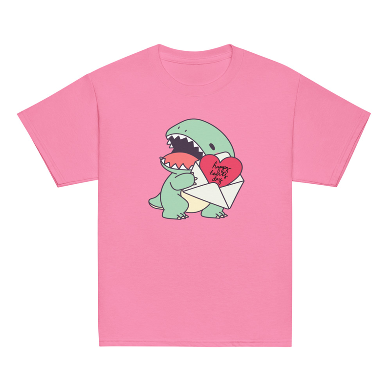 Valentine's Dino Happy Hearts Day Youth Tee