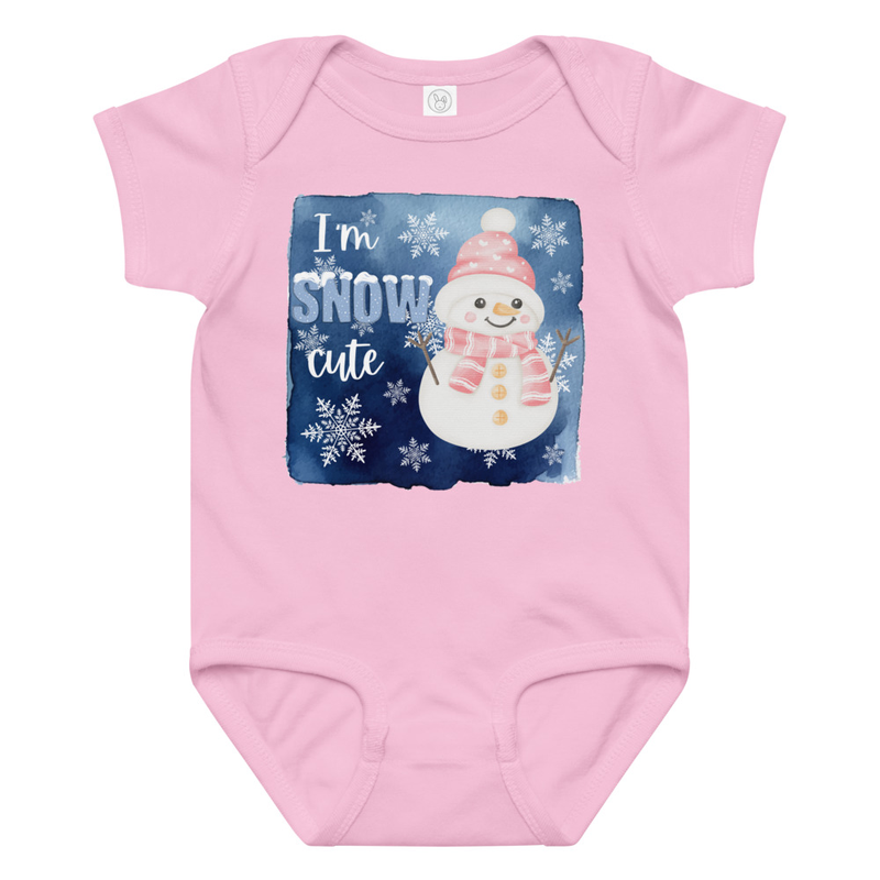 Christmas I'm Snow Cute Snowman Baby Bodysuit
