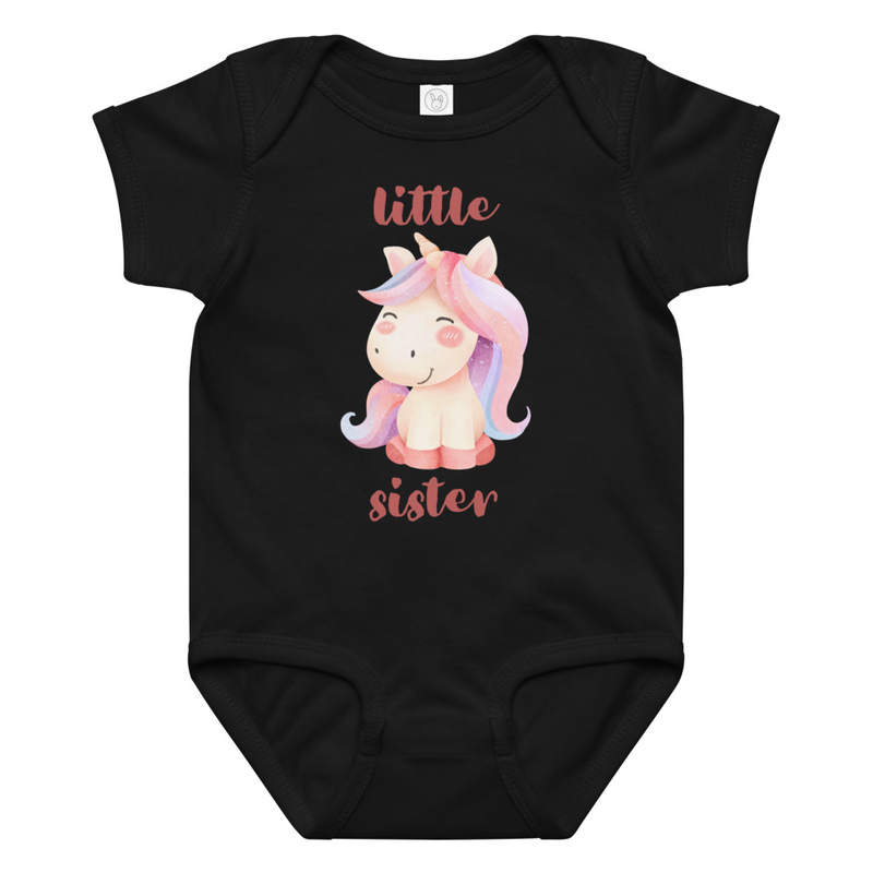 Little Sister Unicorn Baby Bodysuit