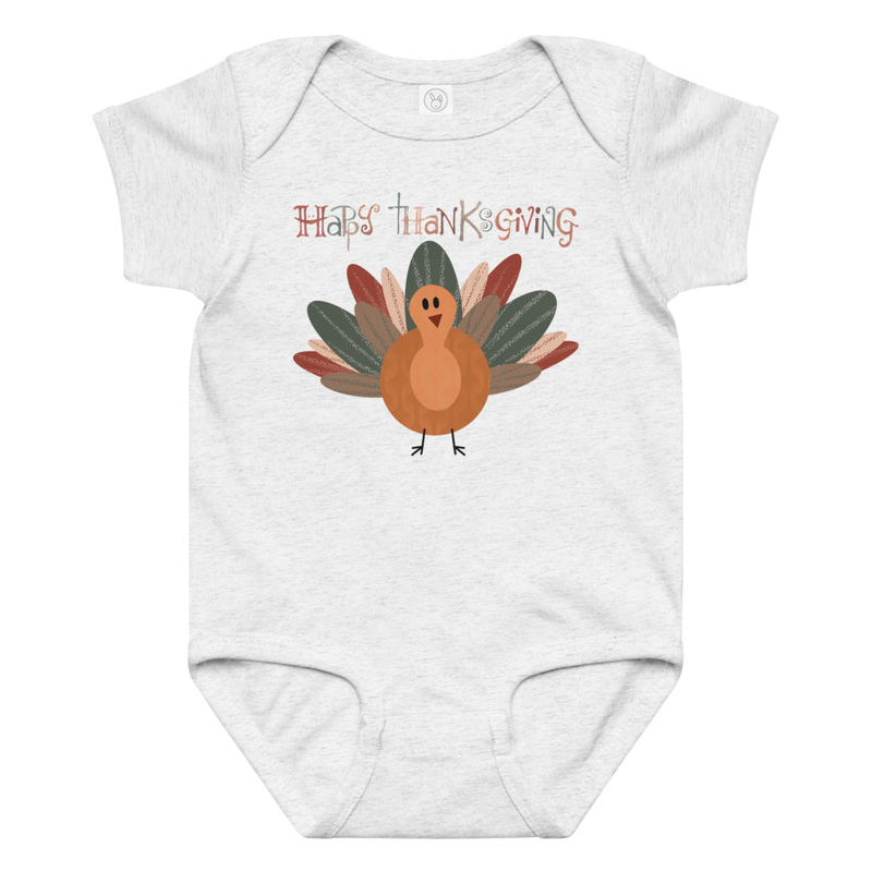 Thanksgiving Happy Thanksgiving Fall Color Turkey Baby Bodysuit