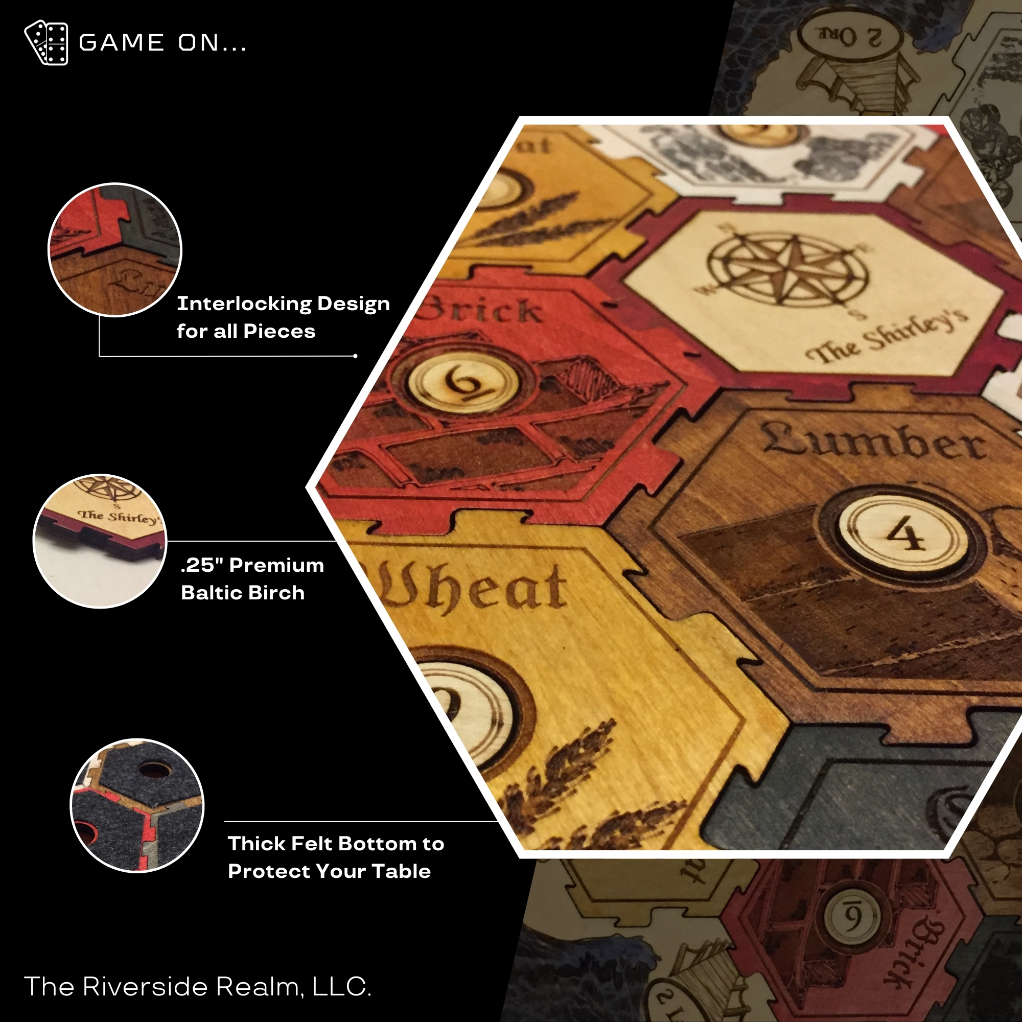 4P Baltic Birch Interlocking Catan Set