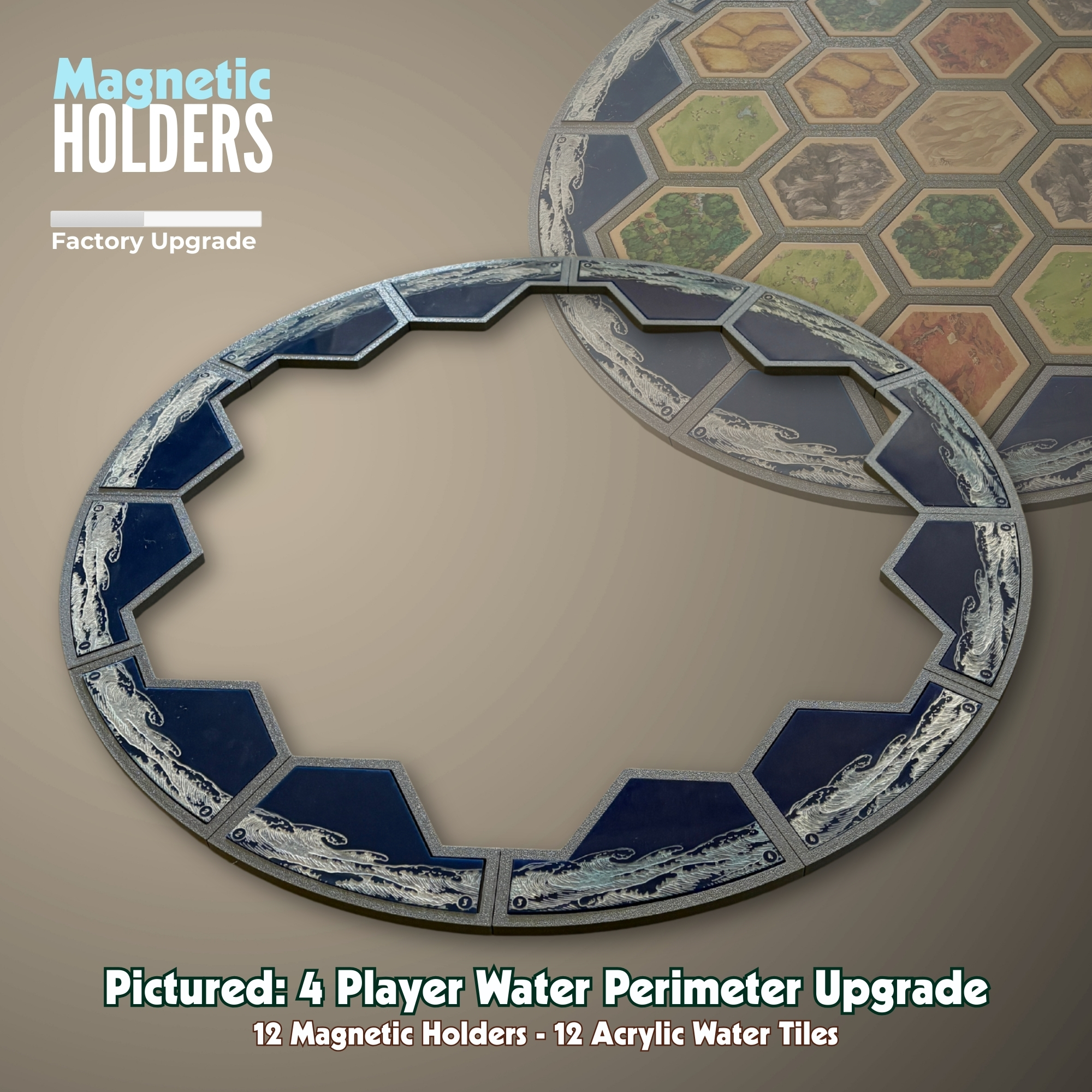 4P Catan Magnetic Frames with Acrylic Water