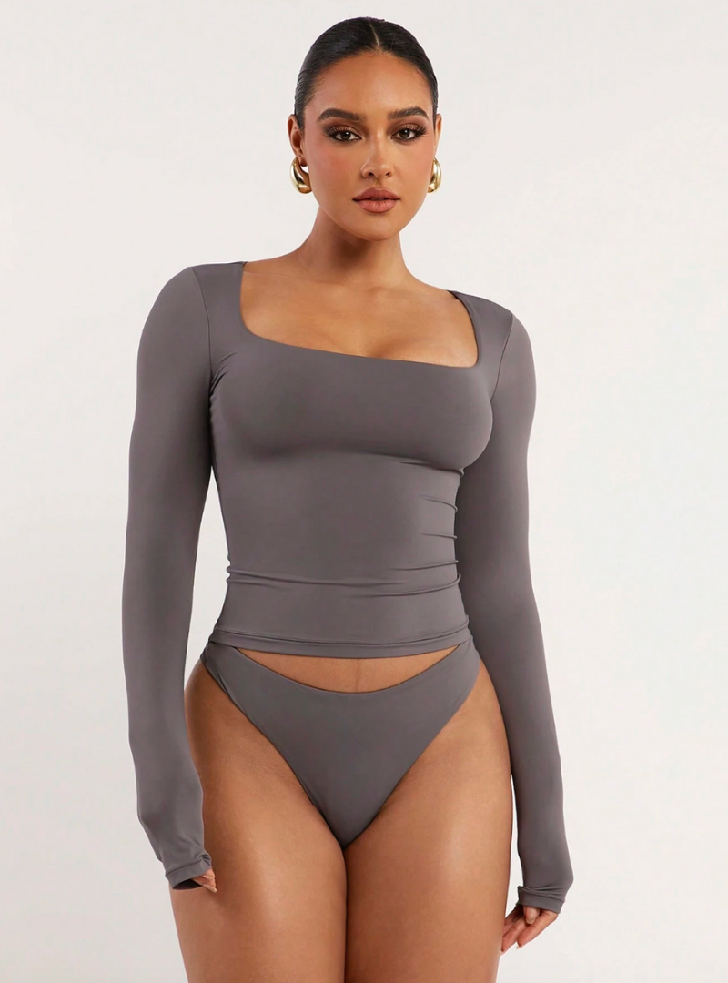 Contour x Sculpt Grey Top
