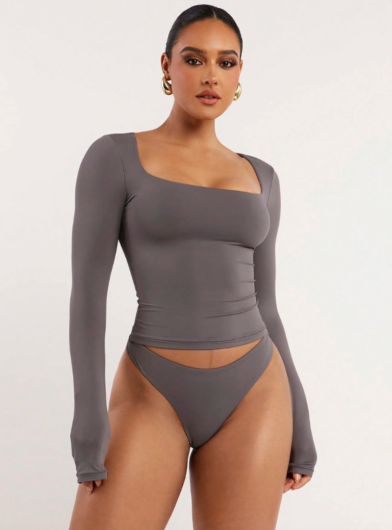 Contour x Sculpt Grey Top
