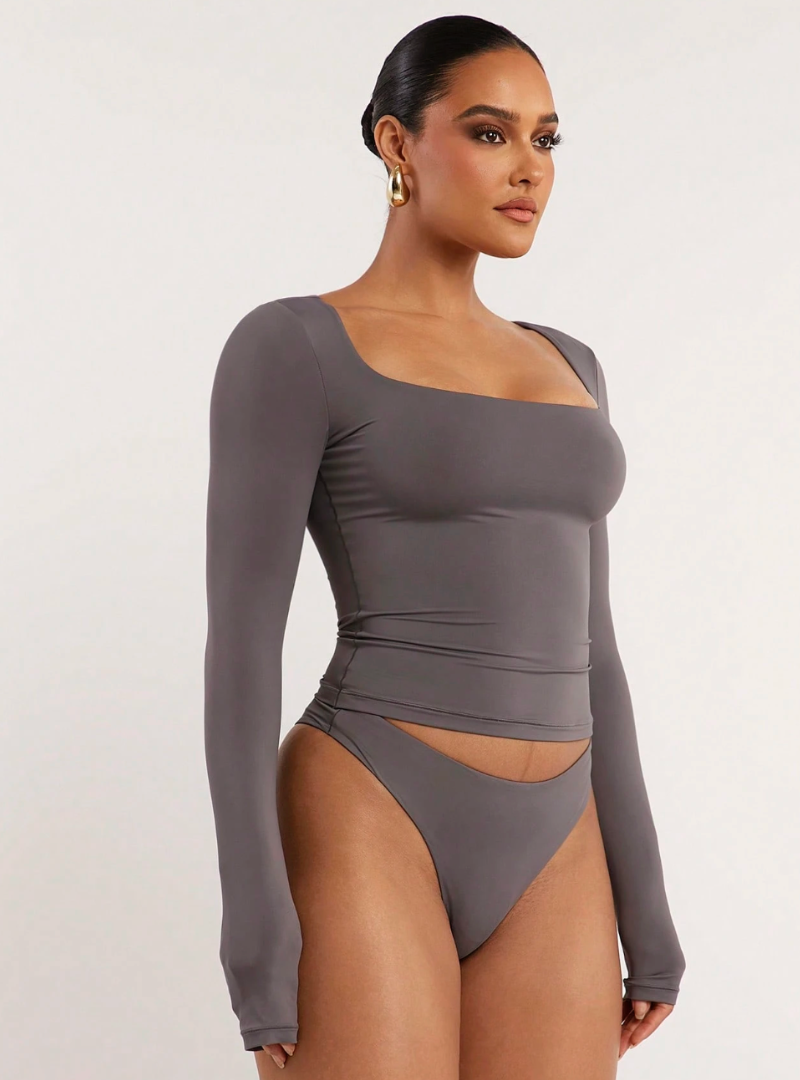 Contour x Sculpt Grey Top