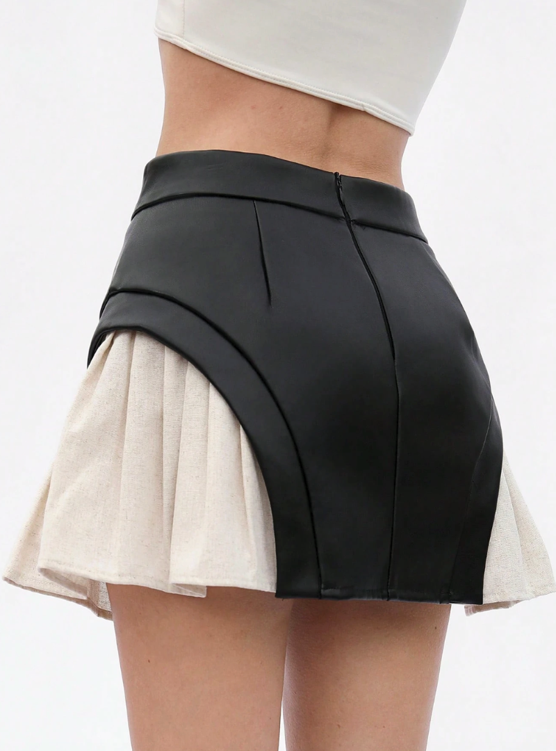 The Two-Tone Power Mini Skirt
