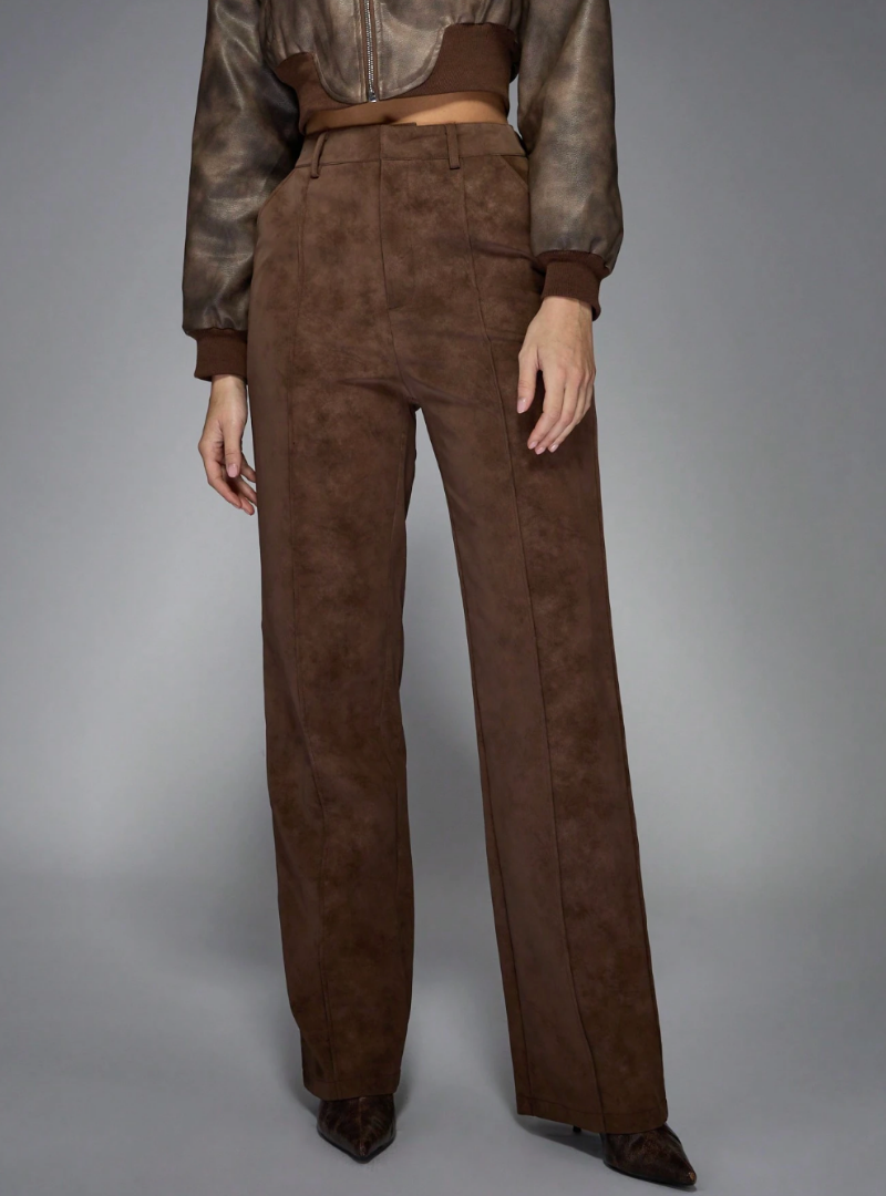 Frontier Luxe Pleat Stitch Suede Trousers