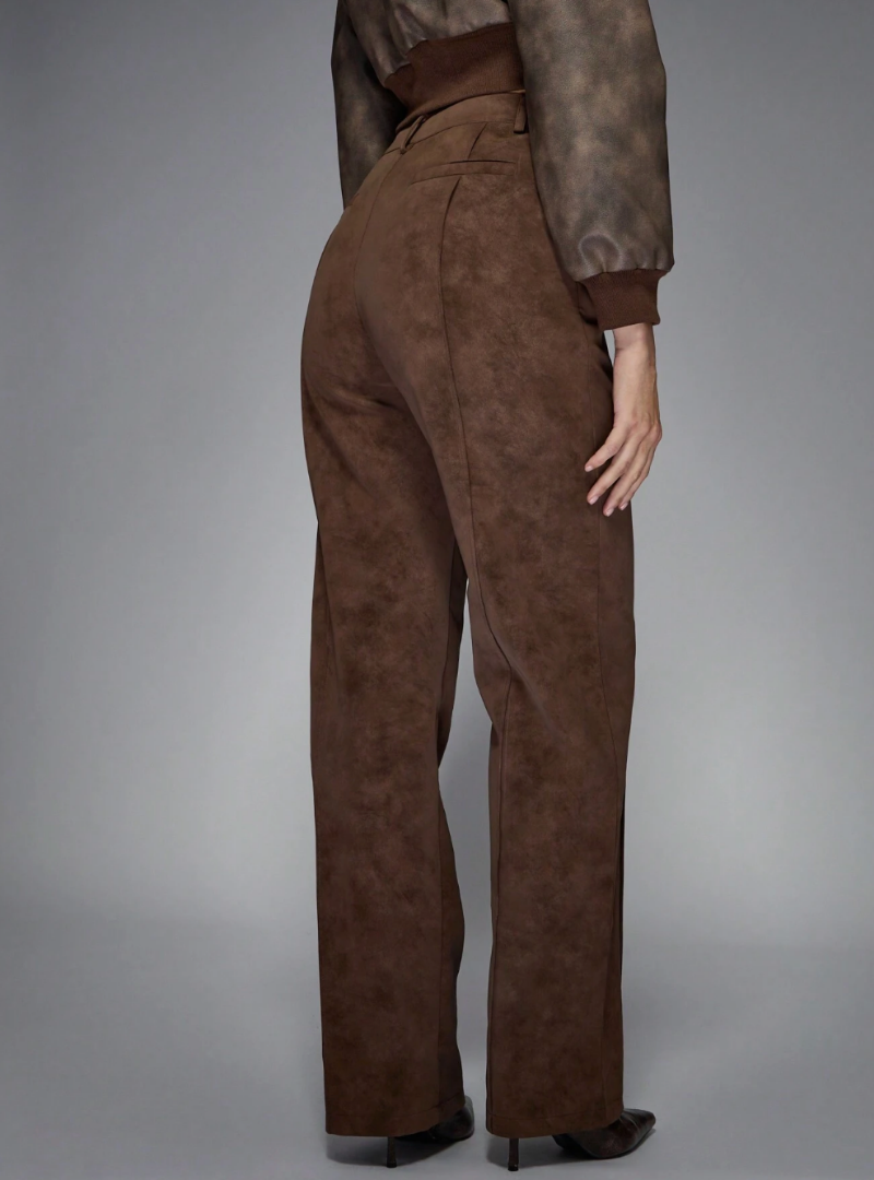 Frontier Luxe Pleat Stitch Suede Trousers