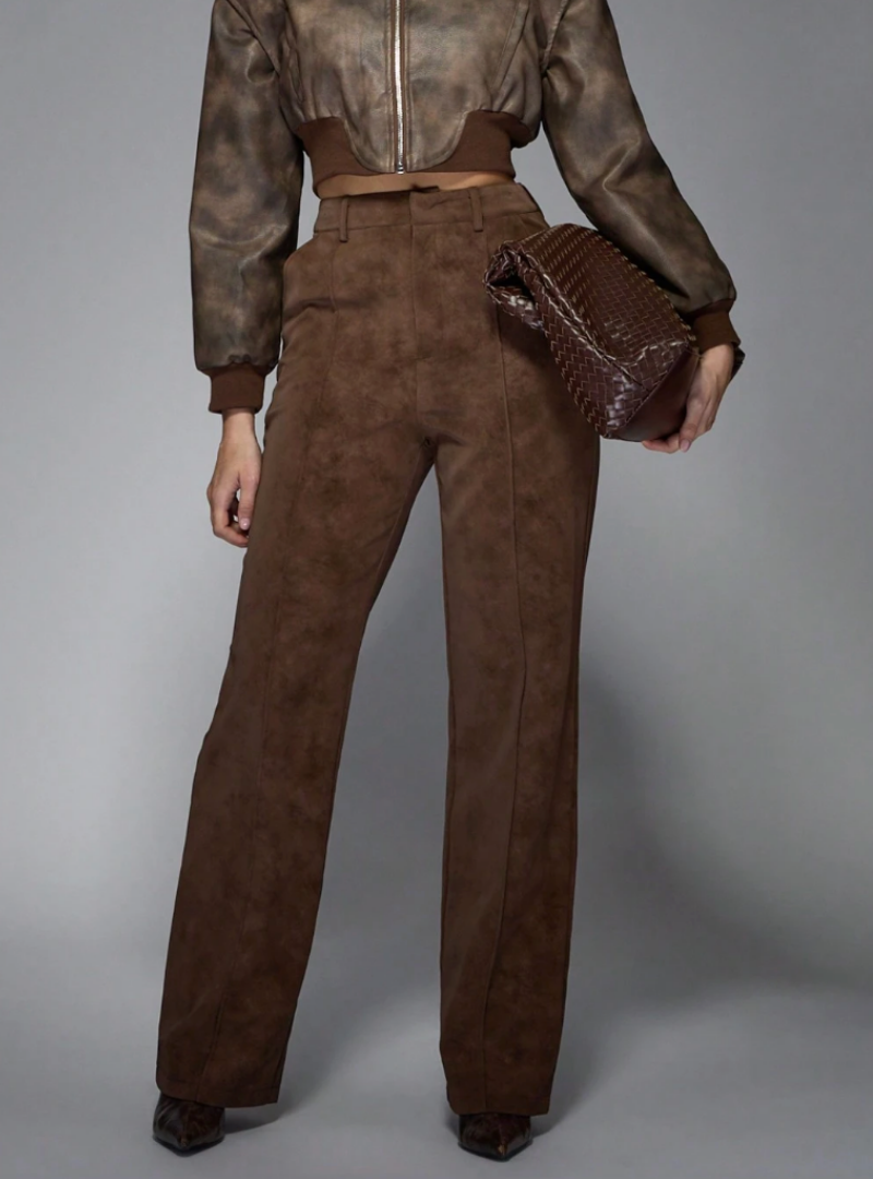 Frontier Luxe Pleat Stitch Suede Trousers