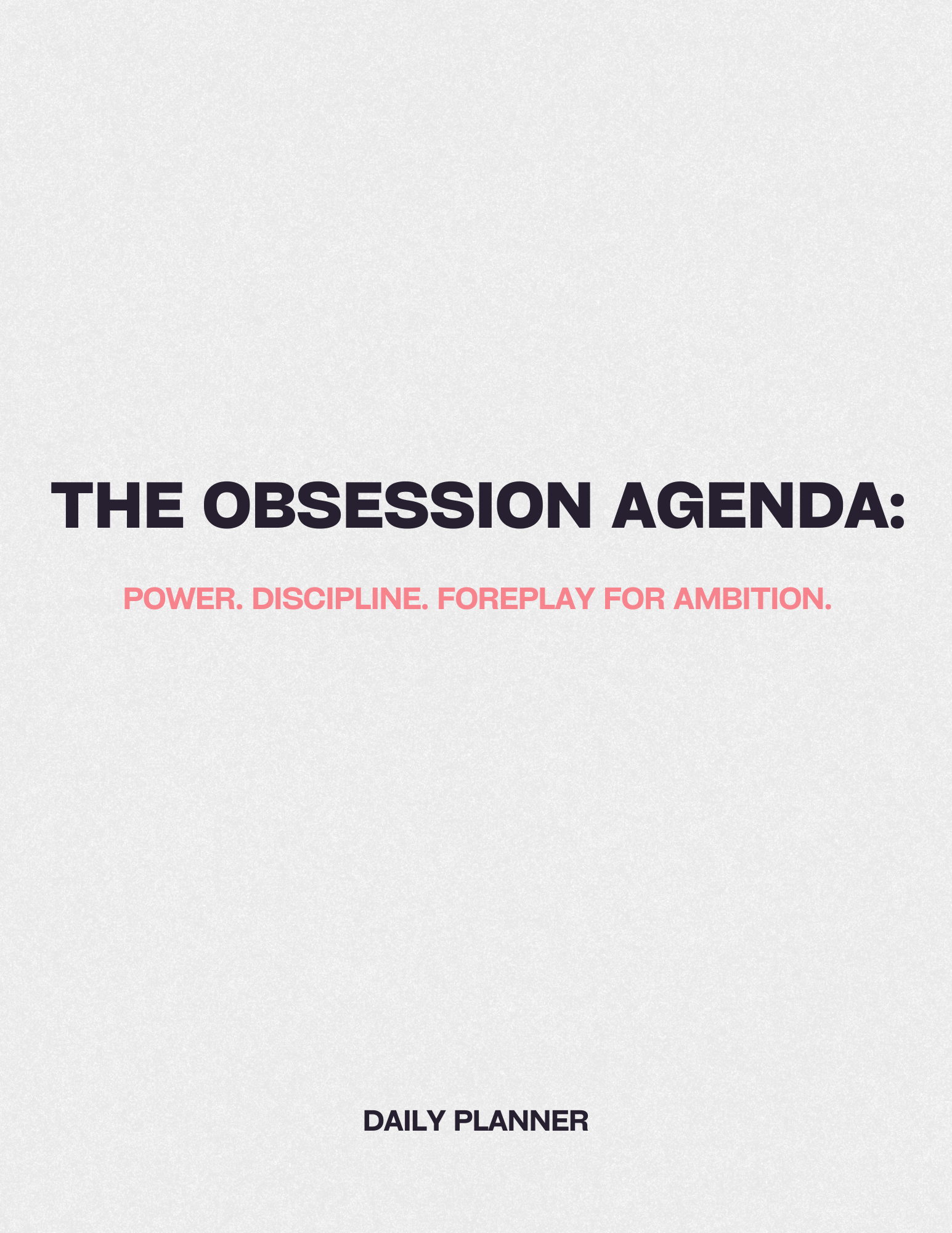 The Obsession Agenda (DIGITAL)