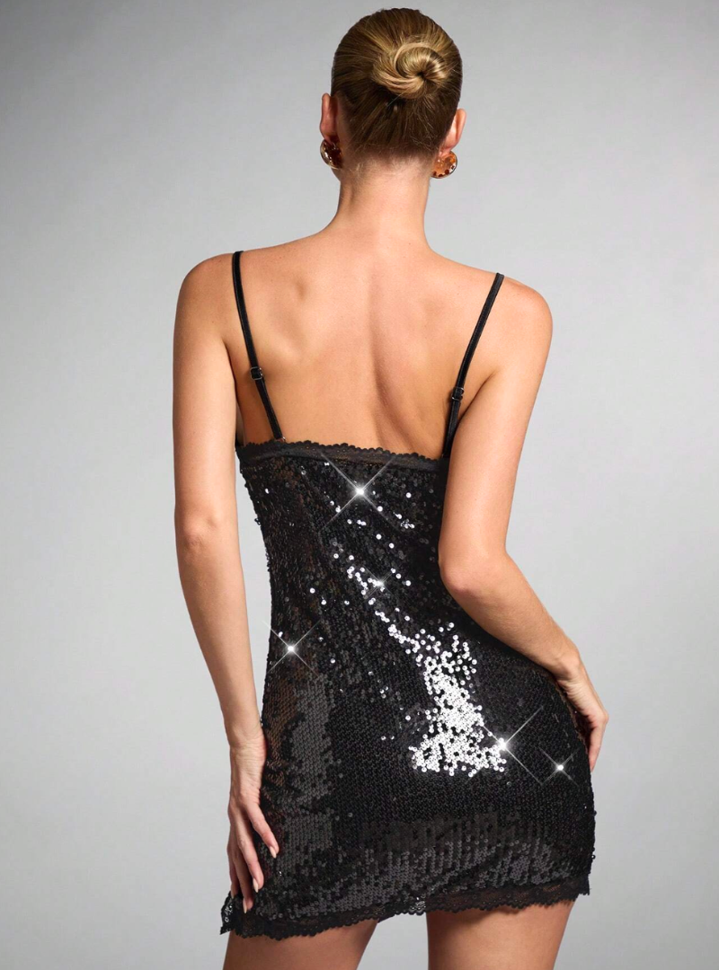 Midnight Magnetism: Sequin Mini Dress