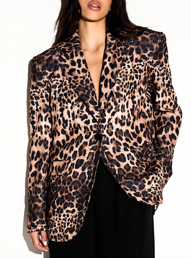 High Stakes Leopard Print Blazer
