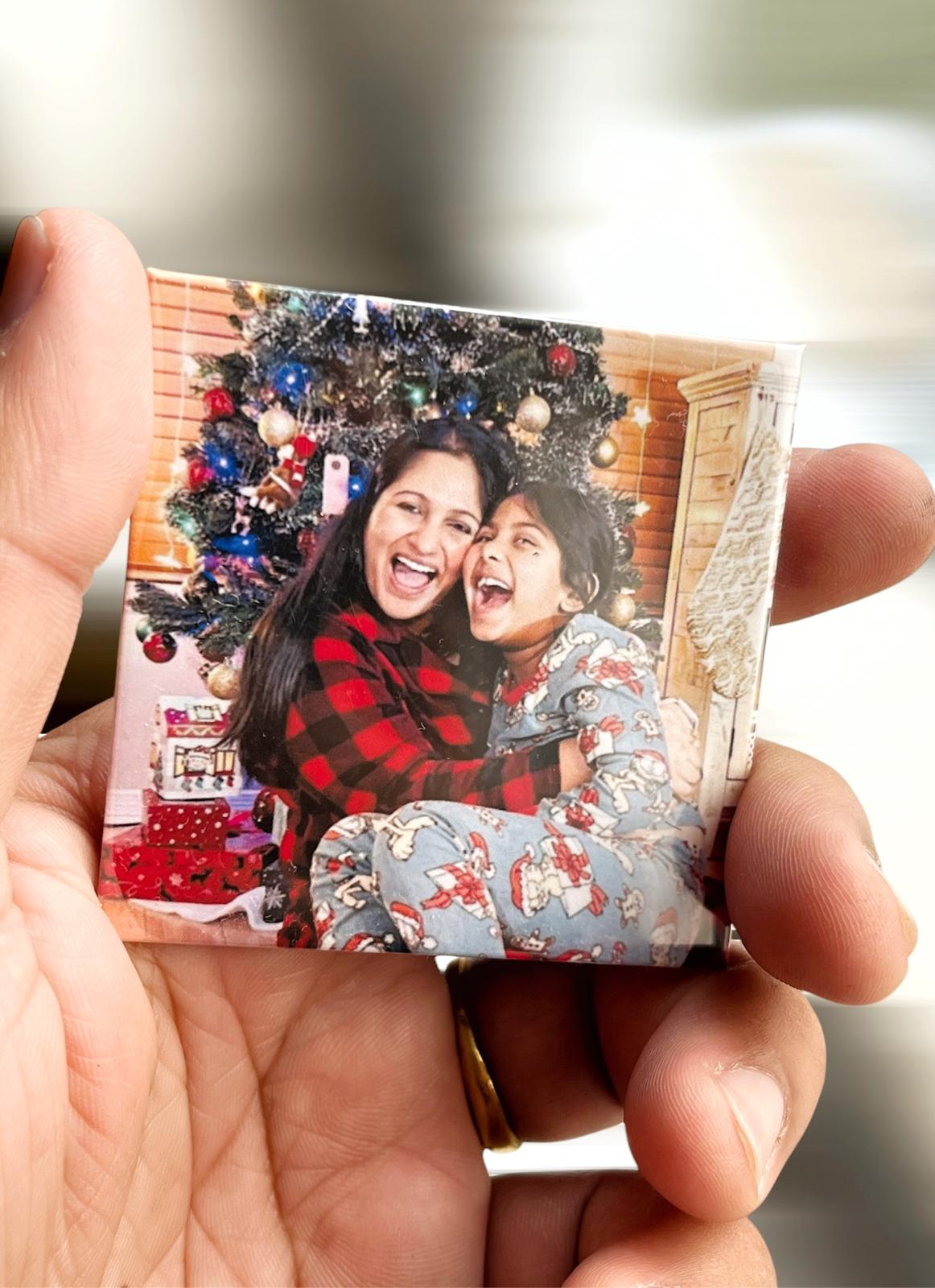 Square (2.5x2.5”)Custom Photo Magnet | Personalized Fridge Magnet | Gift for Dad Mom Couples | Photo Magnet Wedding Favors | Baby Shower