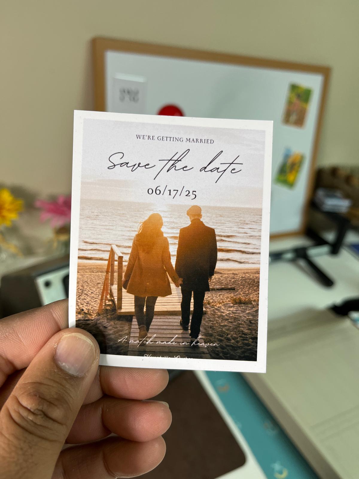 Sleek design: Custom Photo Fridge Magnets | Save the Date Wedding photo Magnets | Personalized Gift with Multiple Photos | Fridge Magnet for Birthday, Anniversary, or Family Memories