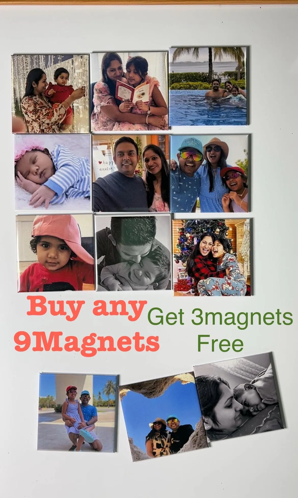Square- 2.5x2.5”- Custom Fridge Magnet Set – Buy 9 Get 3 FREE
