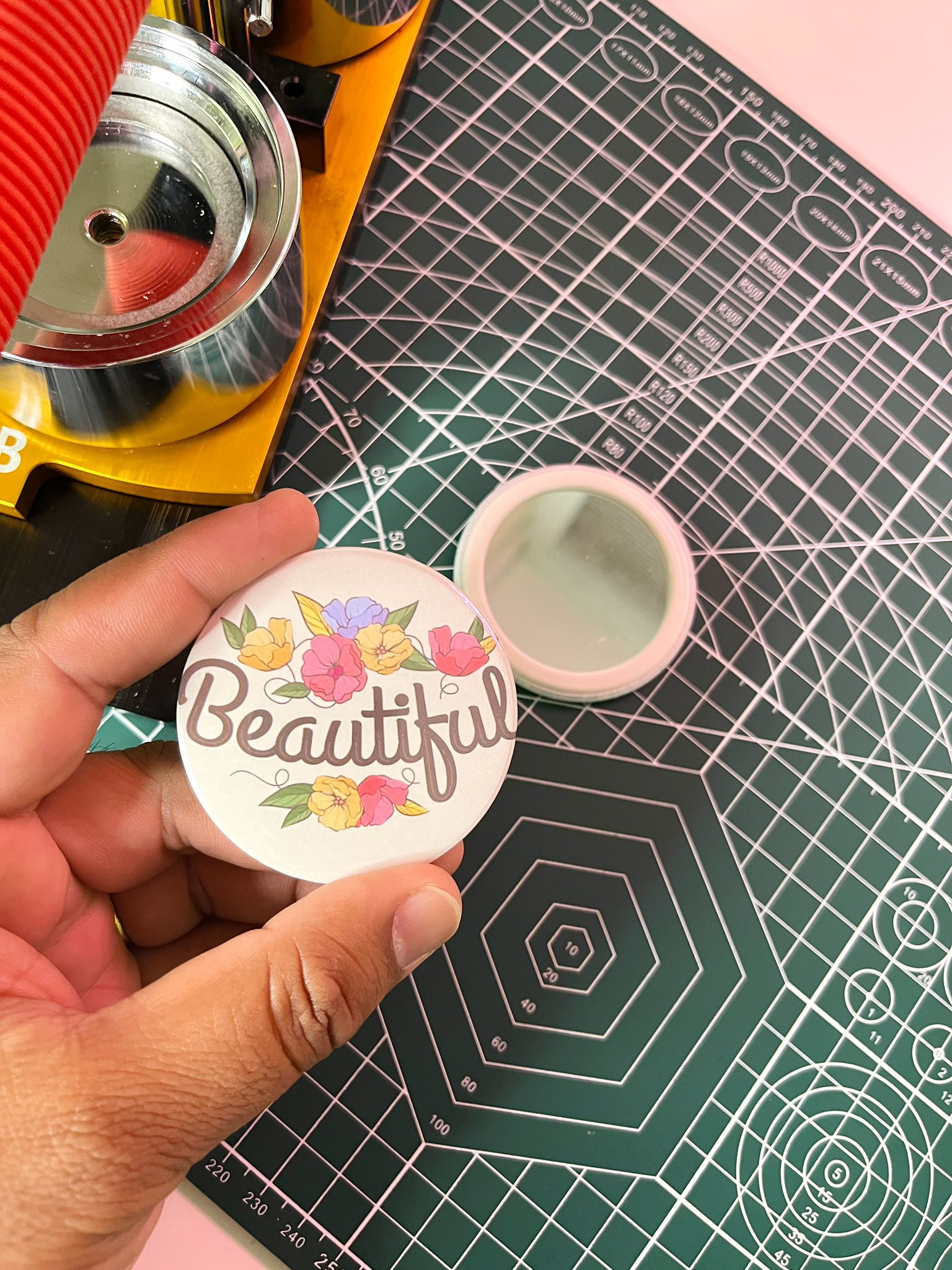 Cute 58mm Pocket Mirror – Compact Makeup Mirror | Purse Essential | Travel-Sized Gift for Her