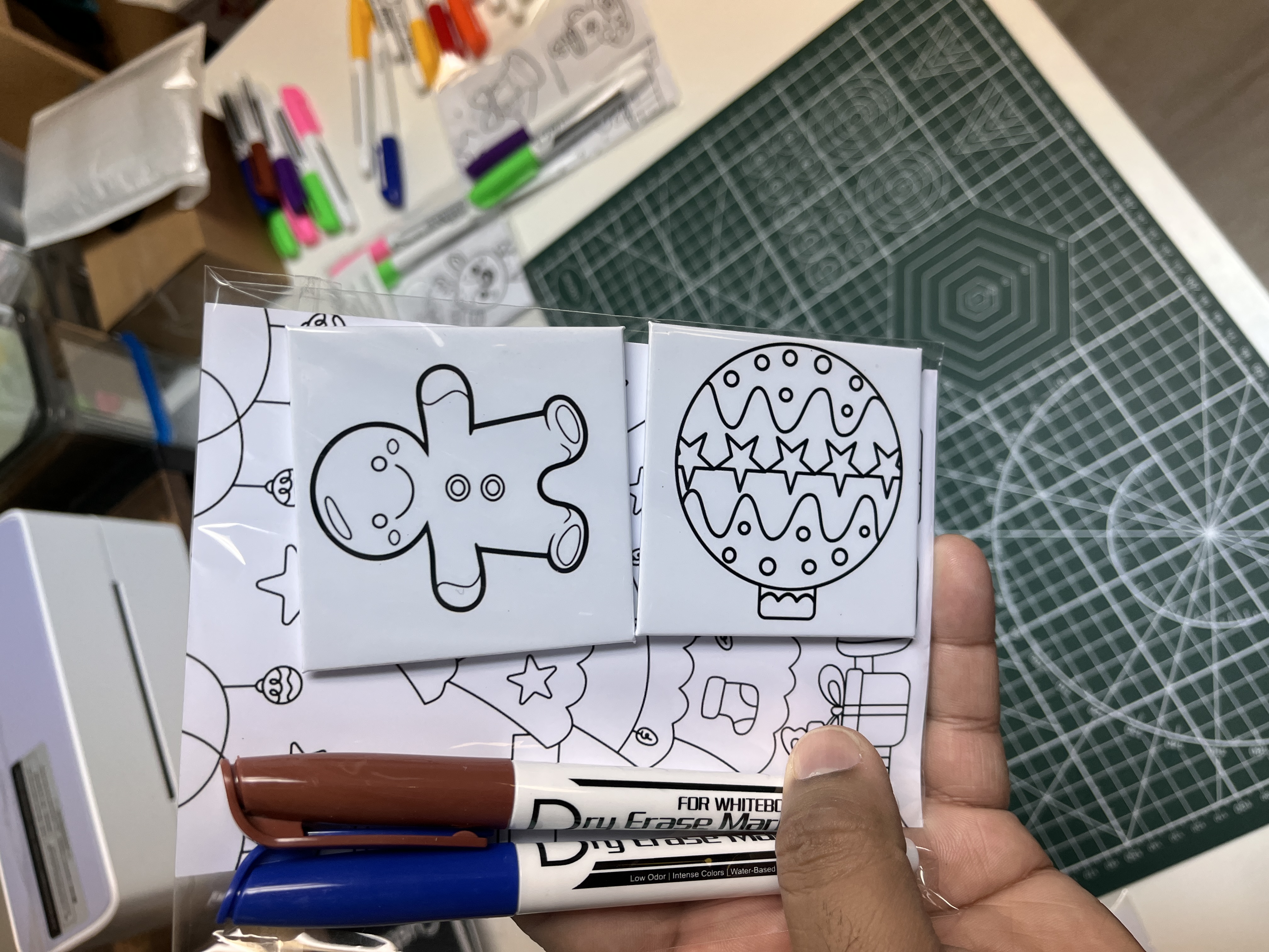 Magnet Coloring Kit – Handmade Reusable Fridge Magnets with Dry Erase Markers | Fun Kids Art Activity | Color, Wipe & Repeat