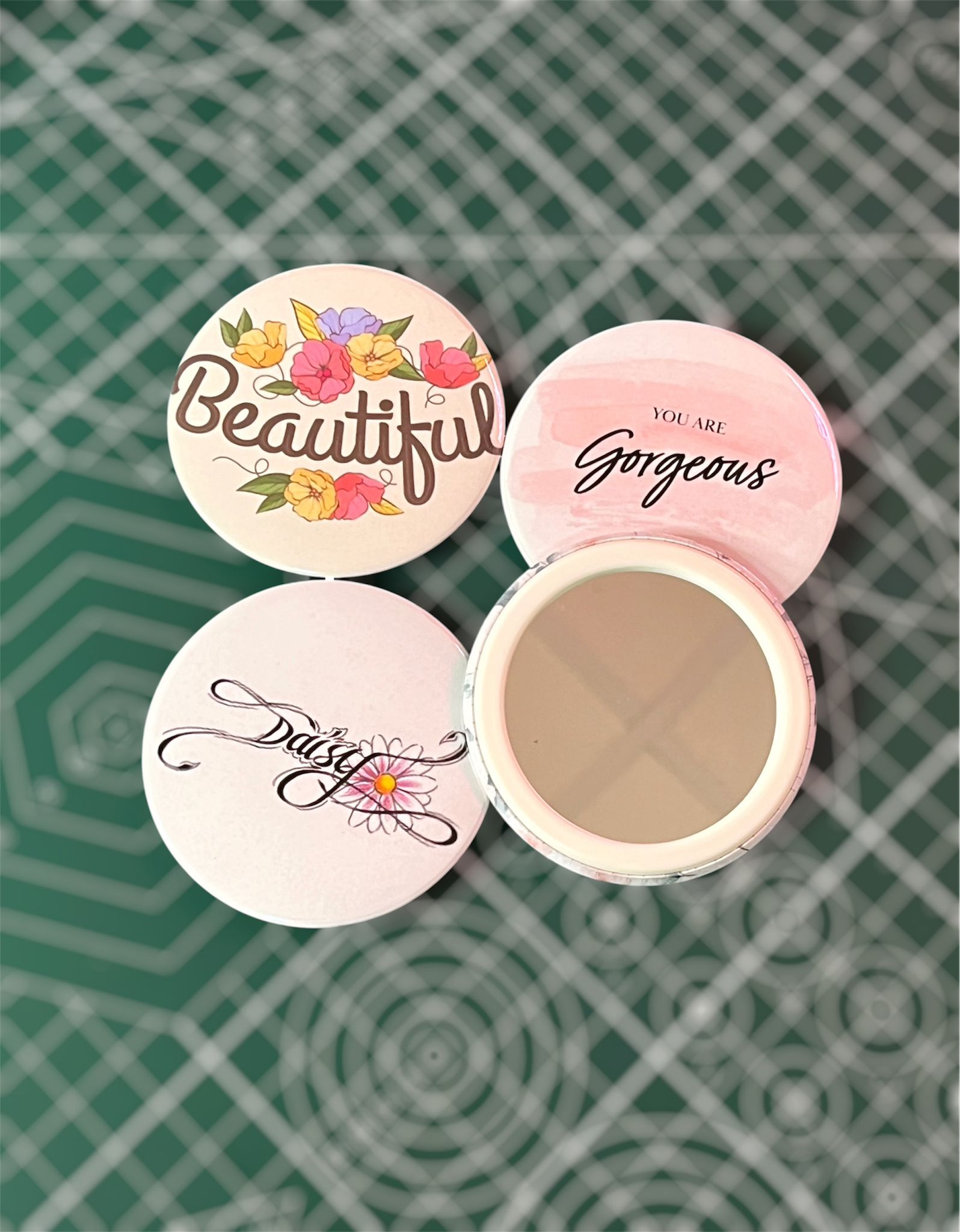 Cute 58mm Pocket Mirror – Compact Makeup Mirror | Purse Essential | Travel-Sized Gift for Her
