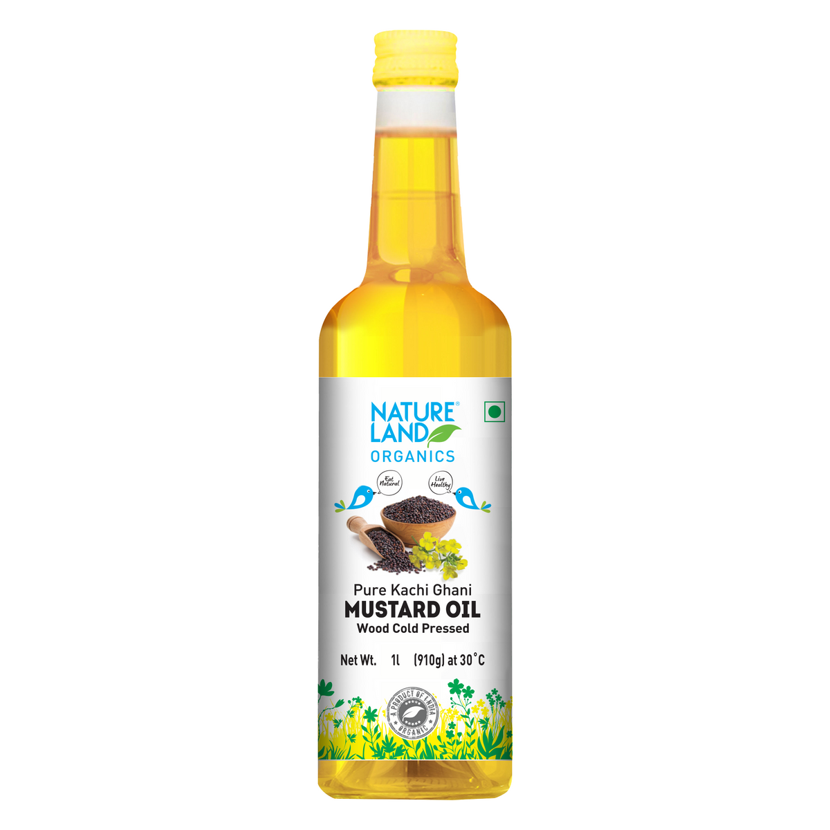 NatureLand Organics Pure Kachi Ghani Mustard Oil (1L)
