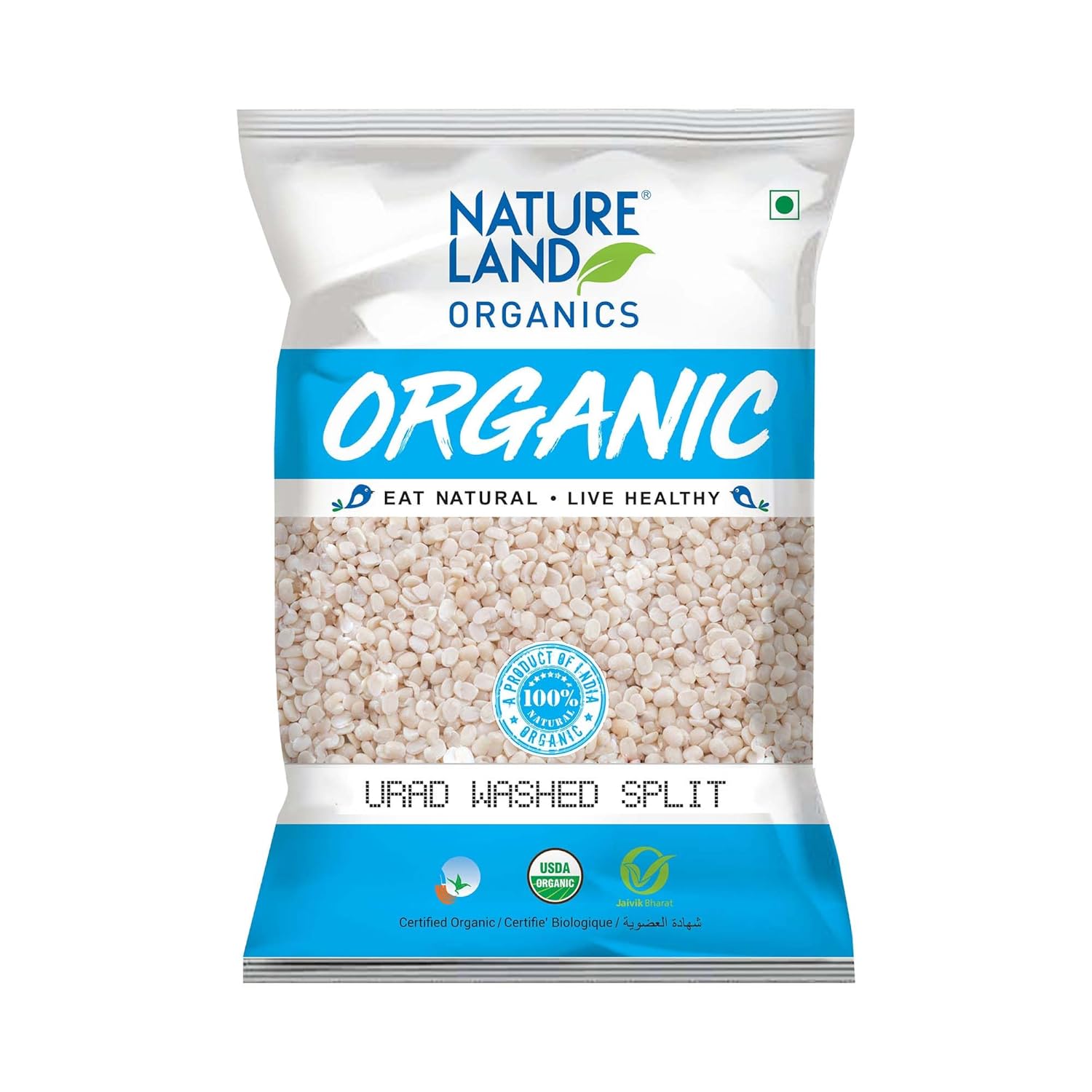 Nature Land Organics Urad Washed Split