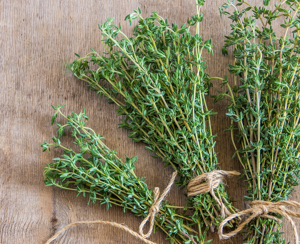 Fresh thyme bundles