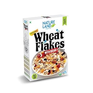Nature Land Organic Wheat Flakes with Bran(250gm)