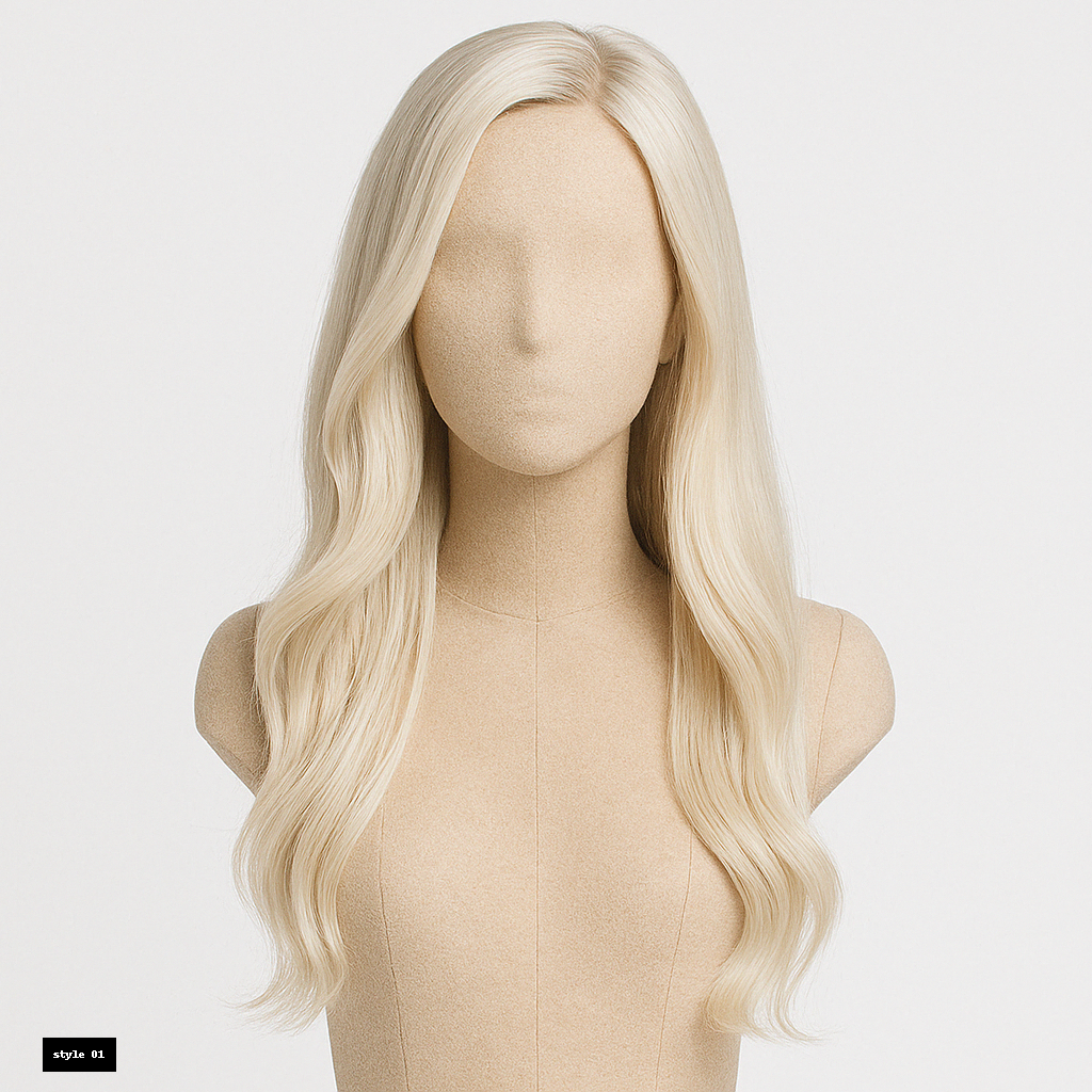 Light blonde Wig With Side Part