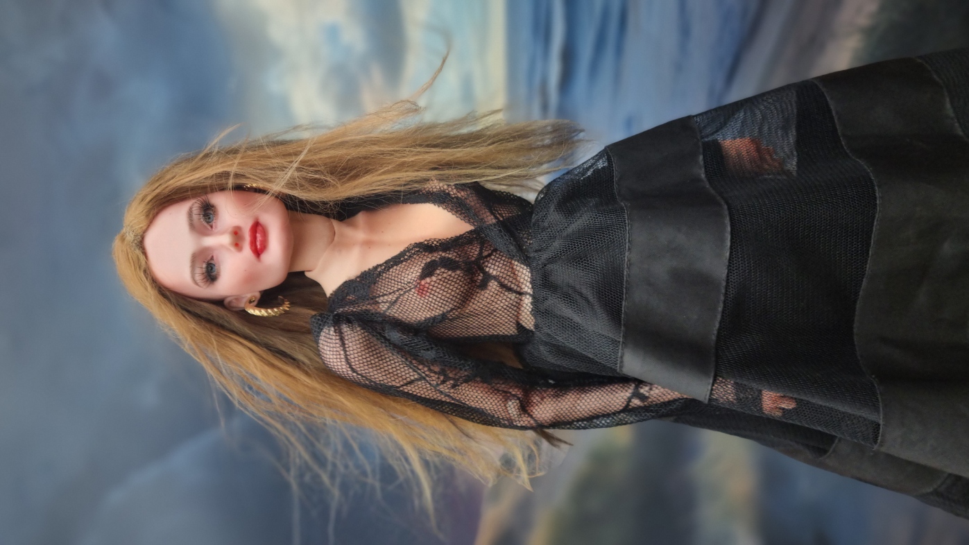 Chestnut Brown Straight Wig With Middle Part