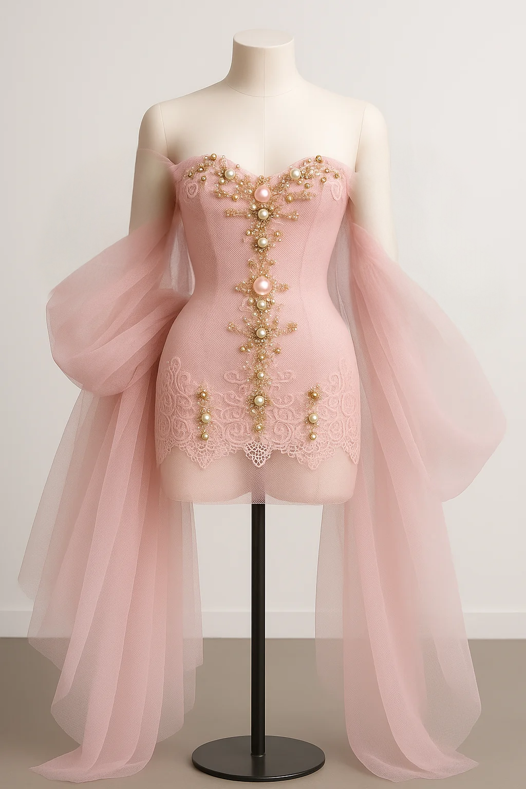 πΈ "Celeste" Handcrafted Embellished Gown for 45cm Dolls