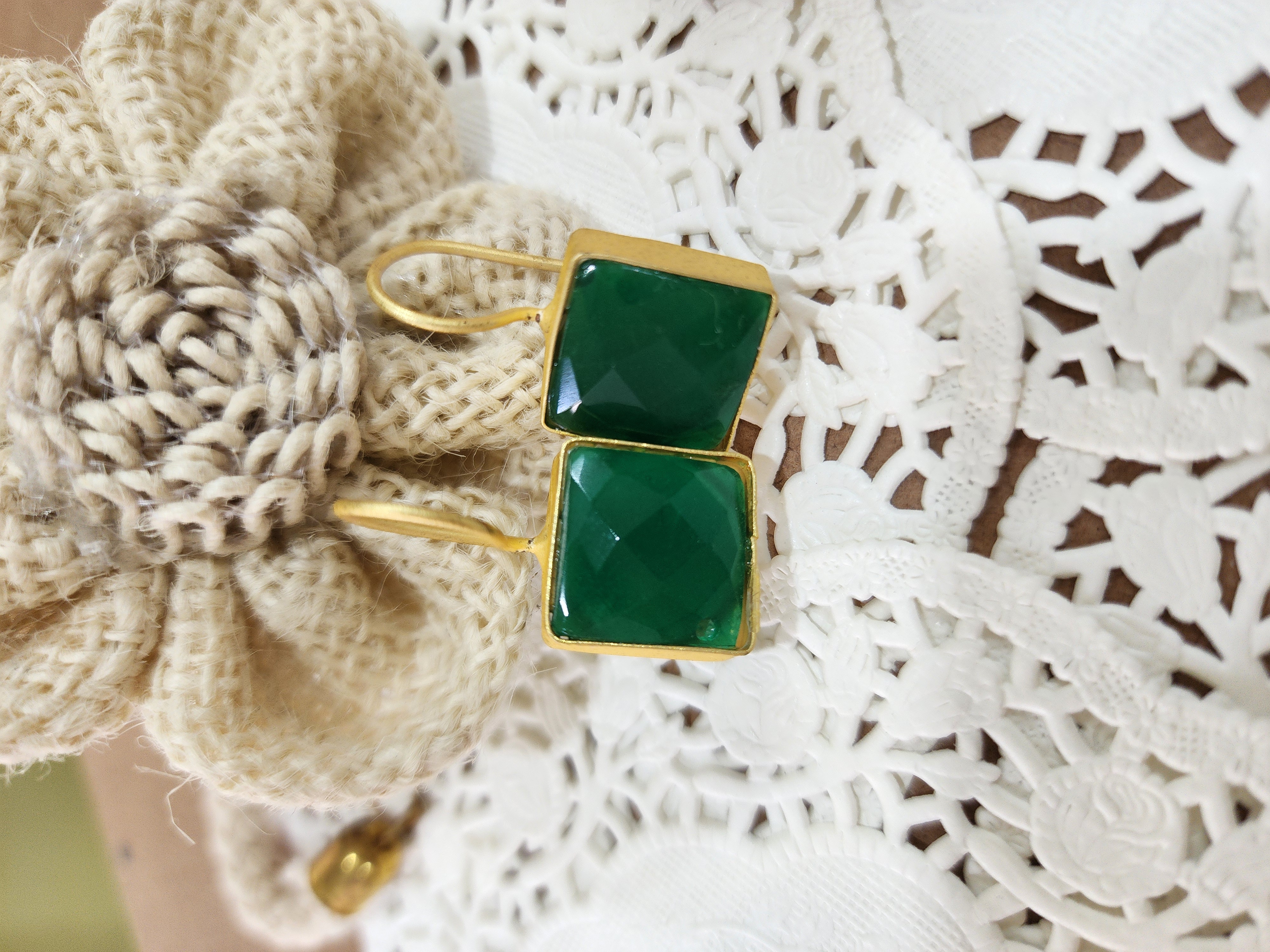 Matte Earrings - Emerald