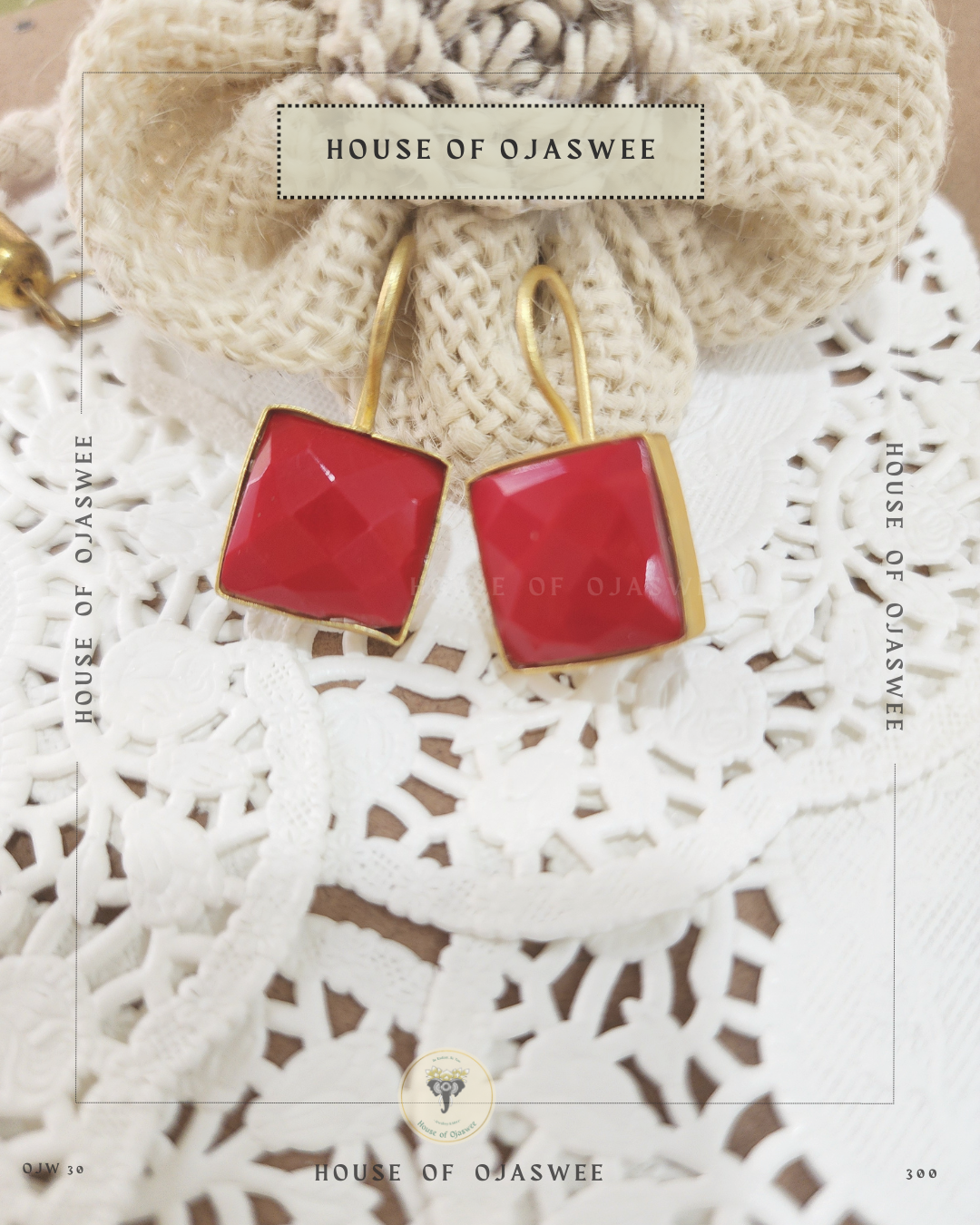 Matte Earrings - Red